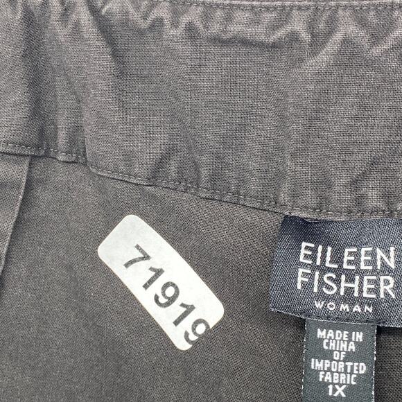 EILEEN FISHER Pants 1X Plus Cotton Straight Ankle High Waist Trouser Gray - Picture 13 of 13